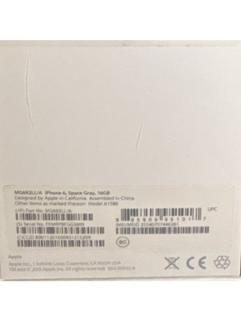 Apple iPhone 6 Box Space Gray 16GB Original Packaging No Accessories Empty Box - Picture 10 of 10